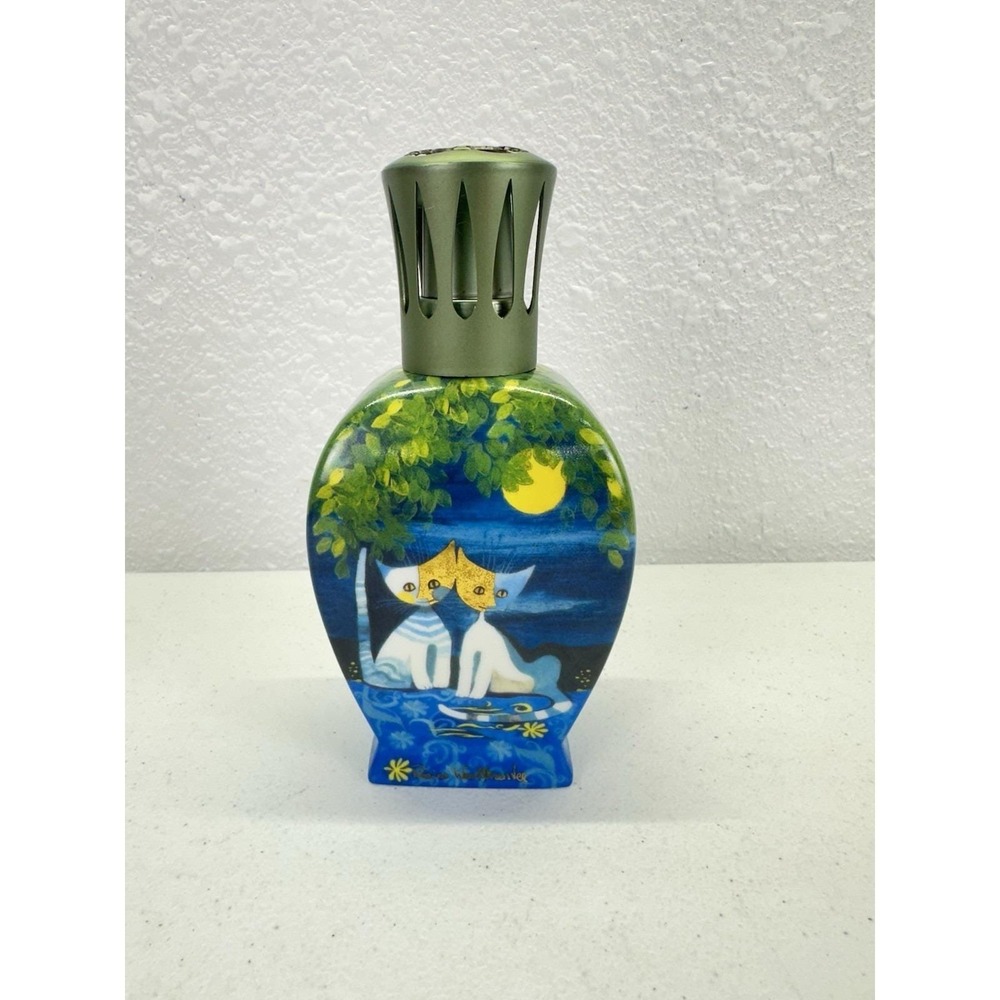 LAMPE BERGER-Rosina Wachtmeister "Moon Friends" Limoges Aroma Lamp & Burner-RARE